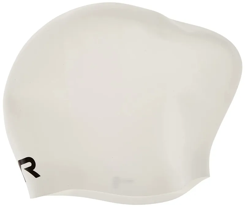 TYR Long Hair Wrinkle-Free Silicone Swim Cap - White